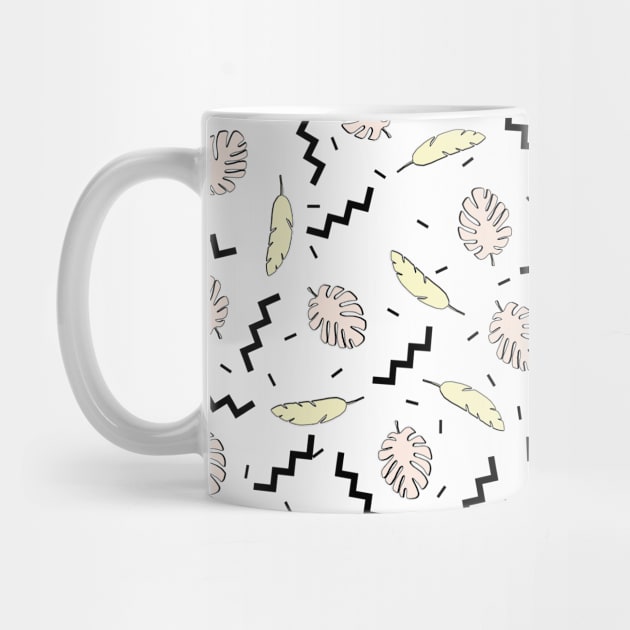 Funky Fresh Tropical Graphic 80s Memphis Grid Design by fivemmPaper